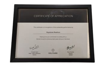 Outstanding Performance — Tristar Realtors award